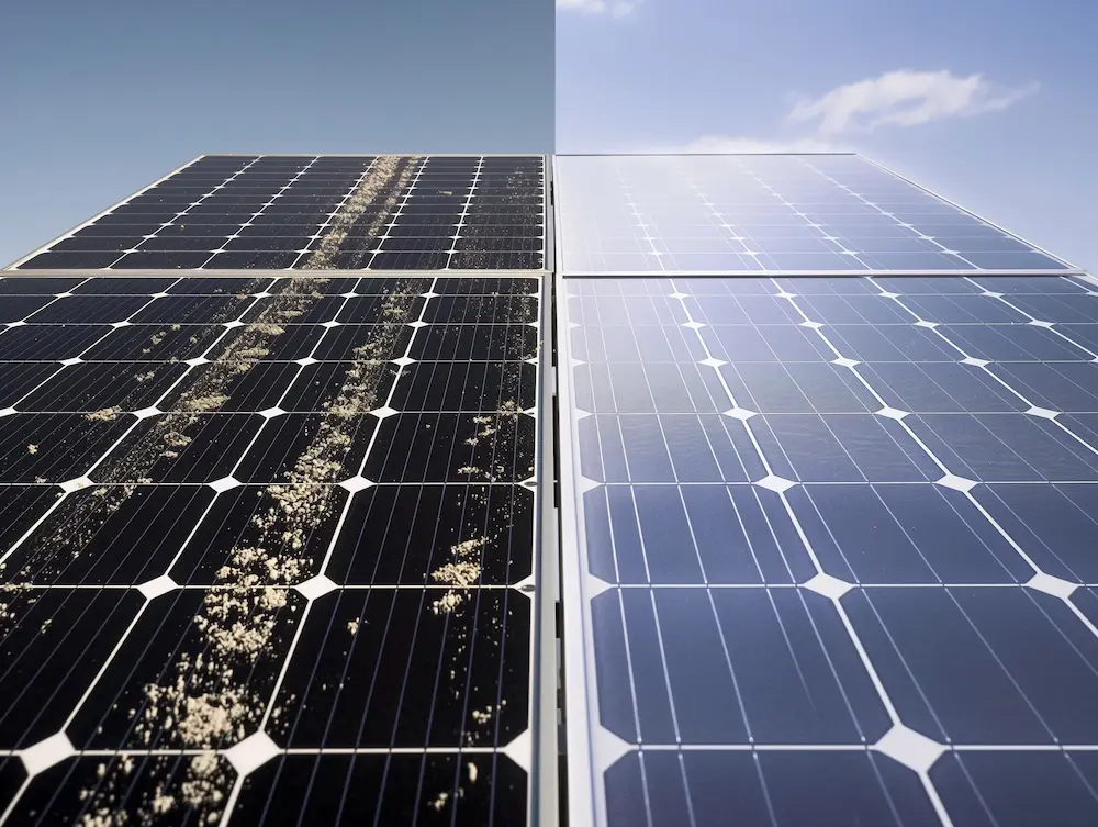 Avant / Après - Nettoyer ses panneaux solaires