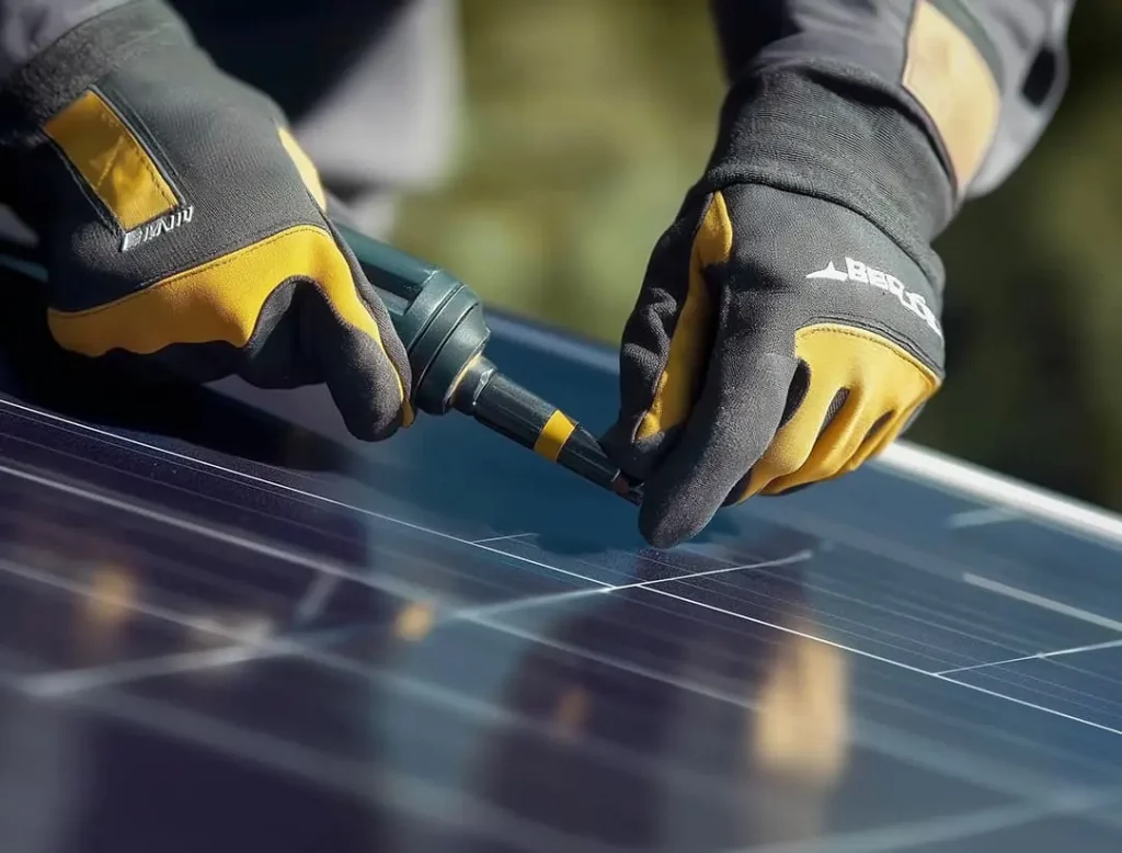Installation panneaux photovoltaiques sur un toit