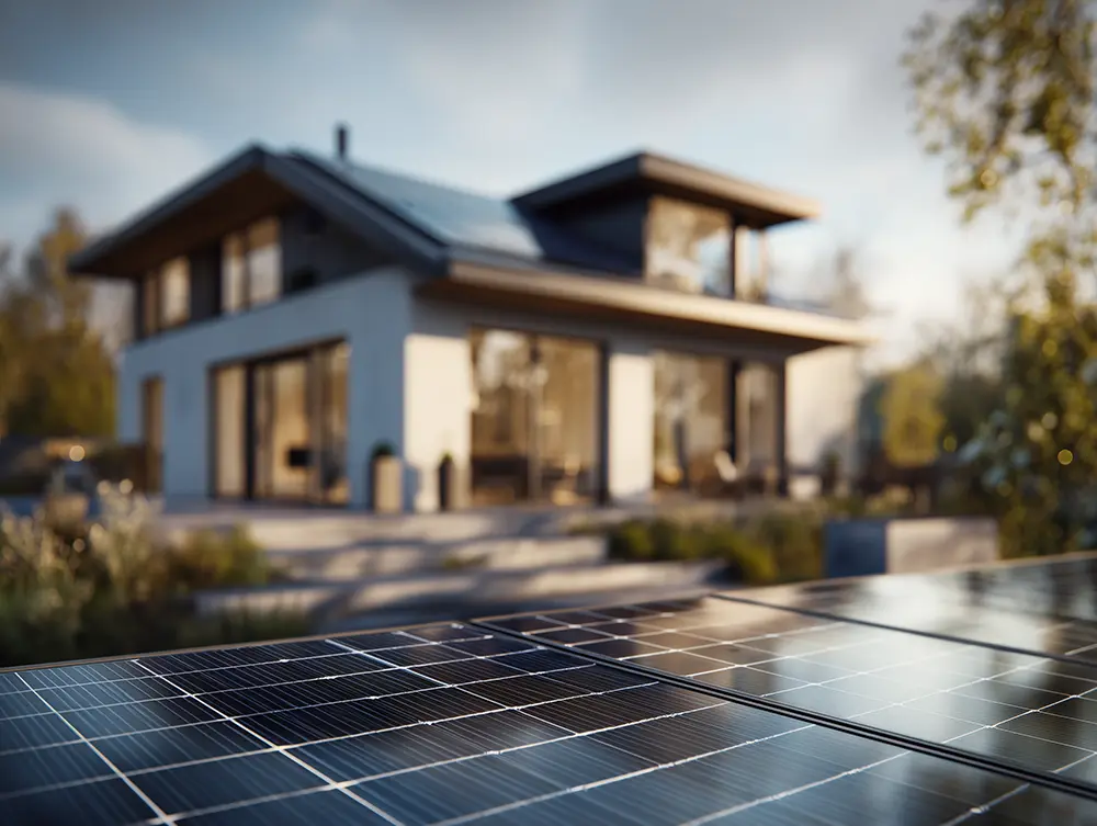 Installation de panneaux solaires sur une maison moderne, illustrant l’autoconsommation et la consommation intelligente